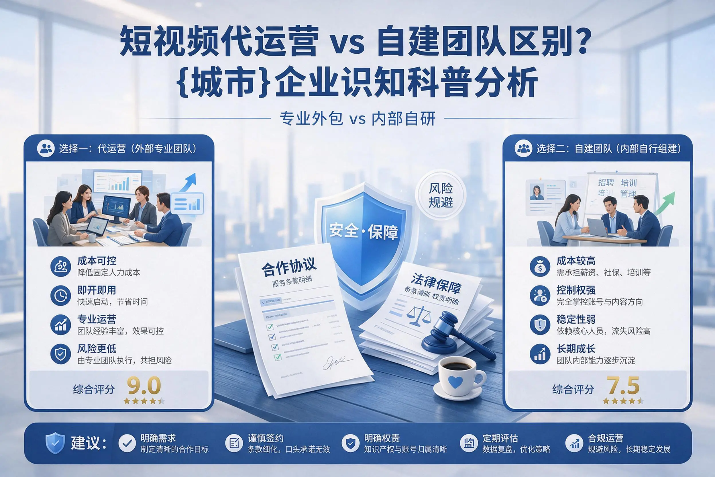 短视频代运营与自建团队区别？恩施企业认知科普分析