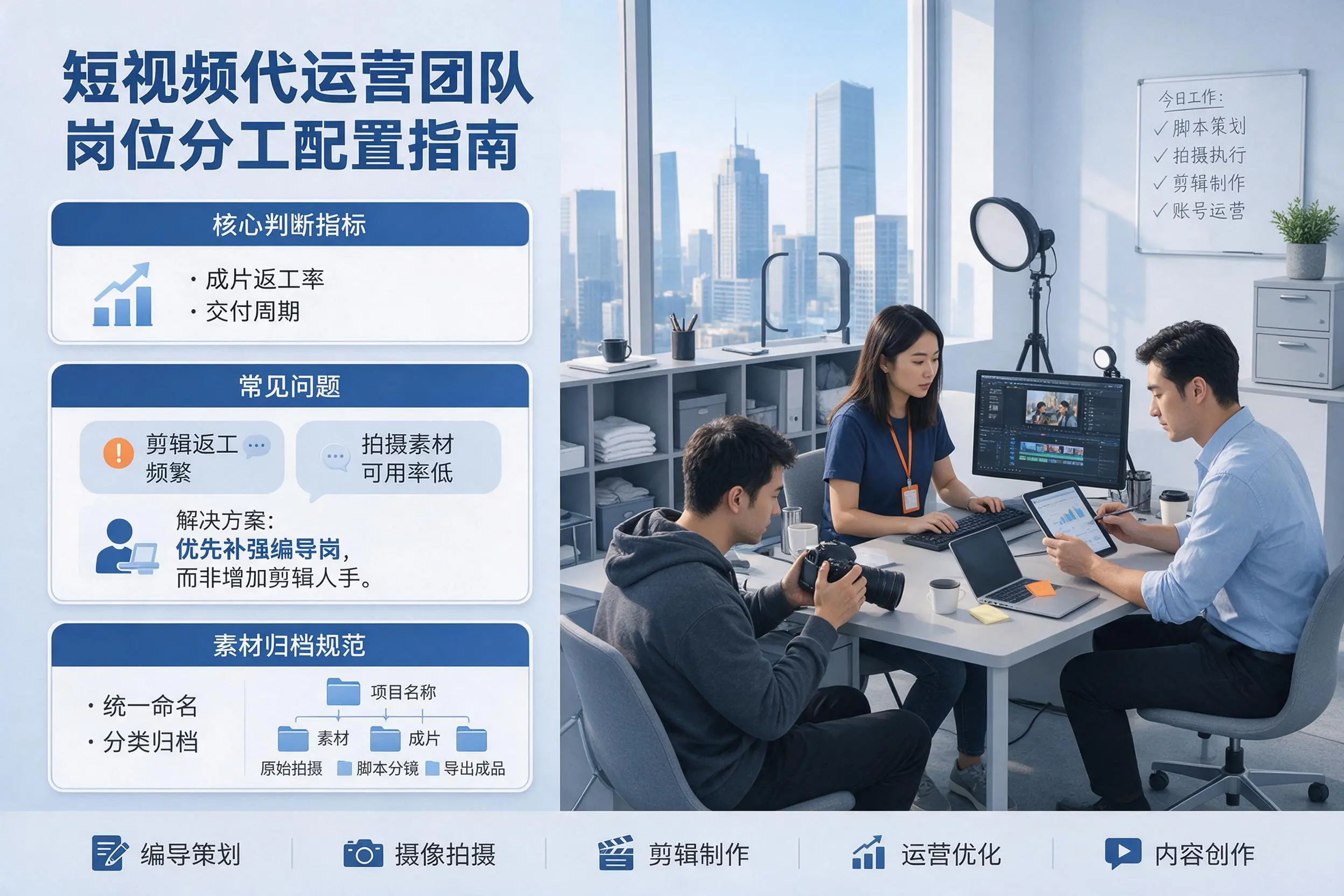 短视频代运营团队如何配置？恩施企业岗位分工科普说明