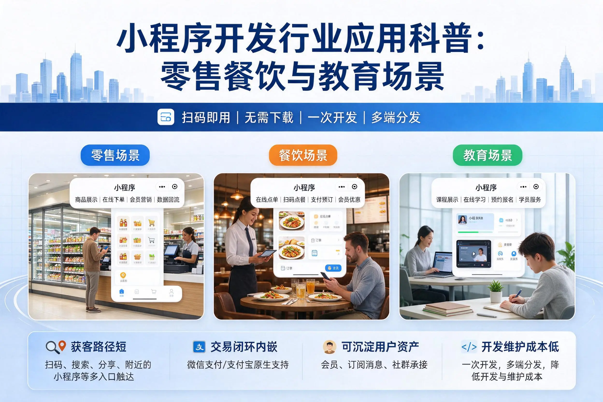 恩施小程序开发行业应用科普:零售餐饮与教育场景