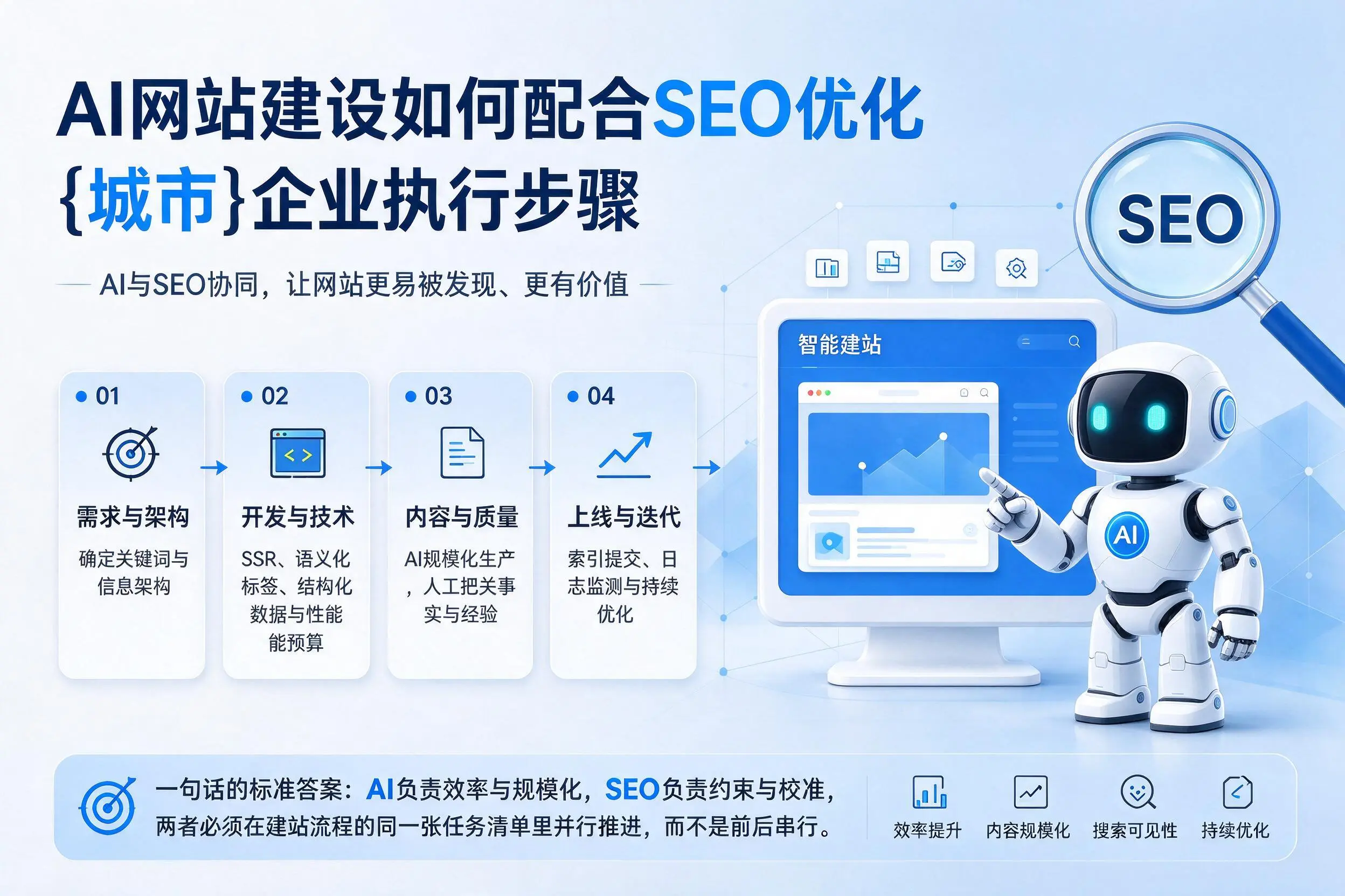 AI网站建设如何配合SEO优化，恩施企业执行步骤