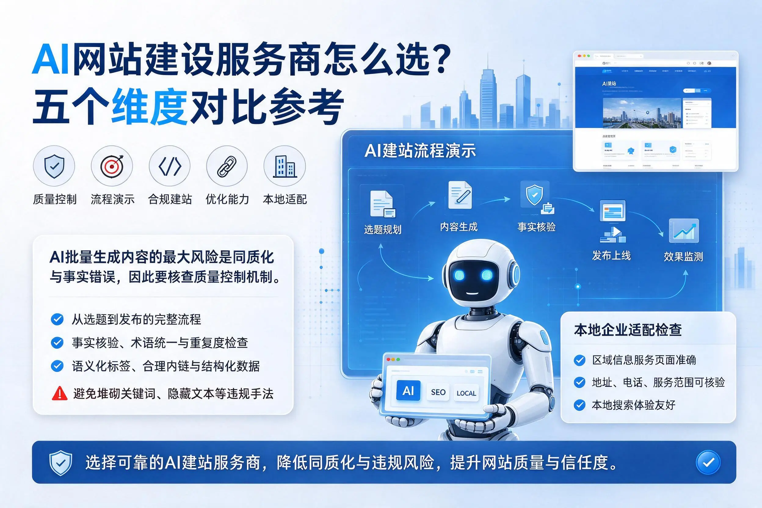 恩施AI网站建设服务商怎么选？五个维度对比参考